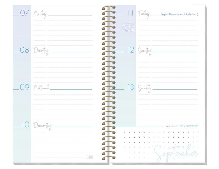 Produktbild: H&auml;fft College-Timer - Sch&uuml;lerkalender A6 slim 26/27