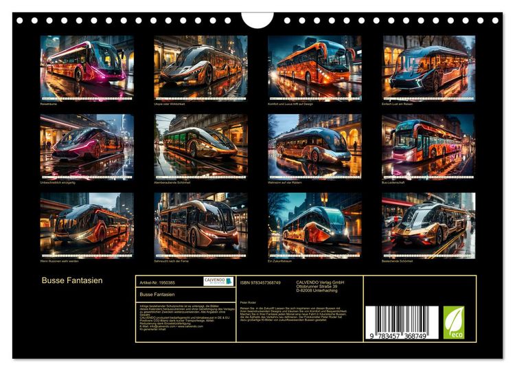 Produktbild: Busse Fantasien (Wandkalender 2026 DIN A4 quer), CALVENDO Monatskalender