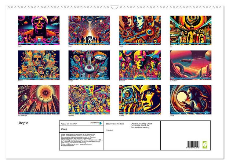 Produktbild: Utopia (Wandkalender 2026 DIN A2 quer), CALVENDO Monatskalender