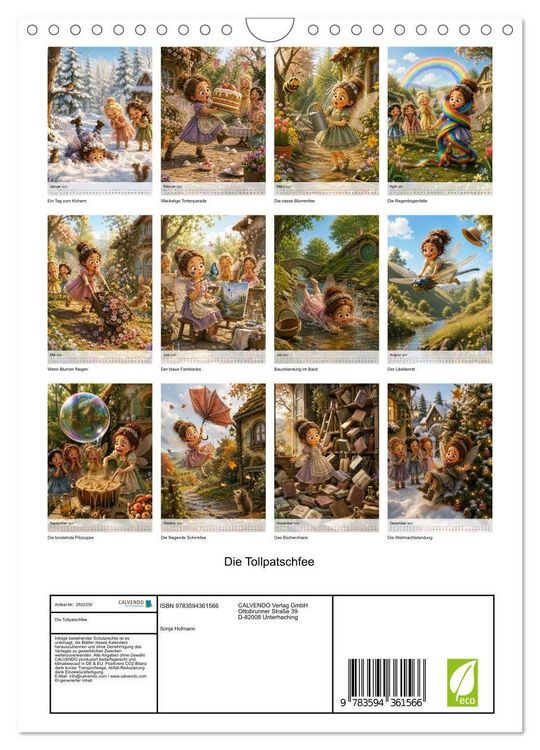 Produktbild: Die Tollpatschfee (Wandkalender 2027 DIN A4 hoch), CALVENDO Monatskalender