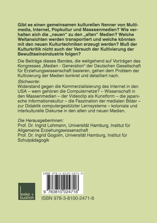 Produktbild: Die Kultivierung der Medien