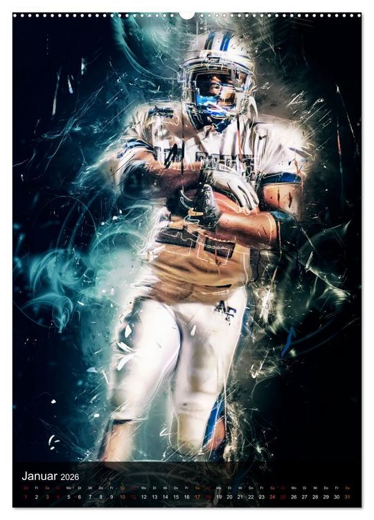 Produktbild: American Football - einfach faszinierend (hochwertiger Premium Wandkalender 2026 DIN A2 hoch), Kunstdruck in Hochglanz