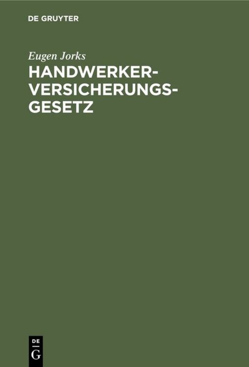 Produktbild: Handwerkerversicherungsgesetz