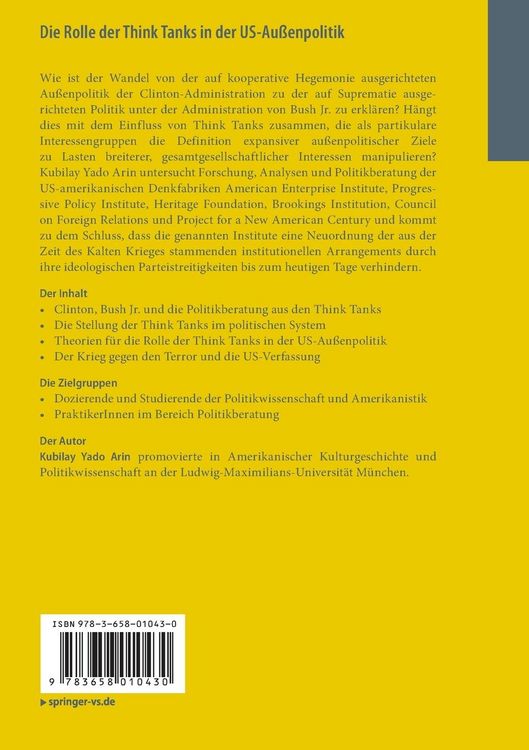 Produktbild: Die Rolle der Think Tanks in der US-Au&szlig;enpolitik
