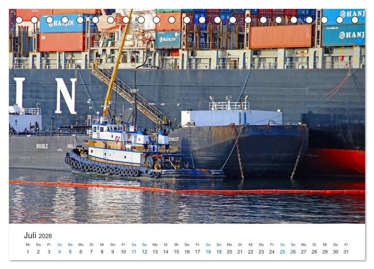 Produktbild: Gro&szlig;e und kleine Schiffe im Seehafen Seattle (Tischkalender 2026 DIN A5 quer), CALVENDO Monatskalender