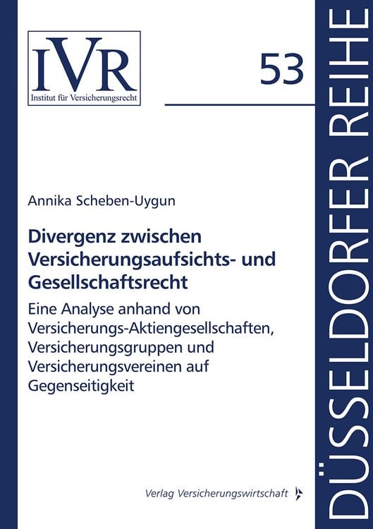 Produktbild: Divergenz zwischen Versicherungsaufsichts- und Gesellschaftsrecht