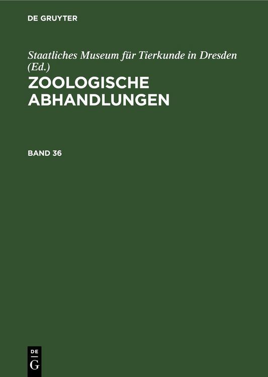 Produktbild: Zoologische Abhandlungen. Band 36
