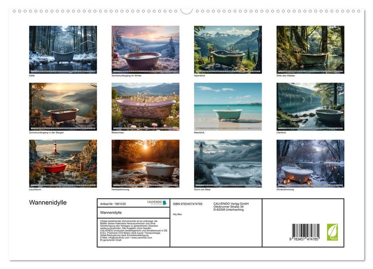 Produktbild: Wannenidylle (hochwertiger Premium Wandkalender 2026 DIN A2 quer), Kunstdruck in Hochglanz