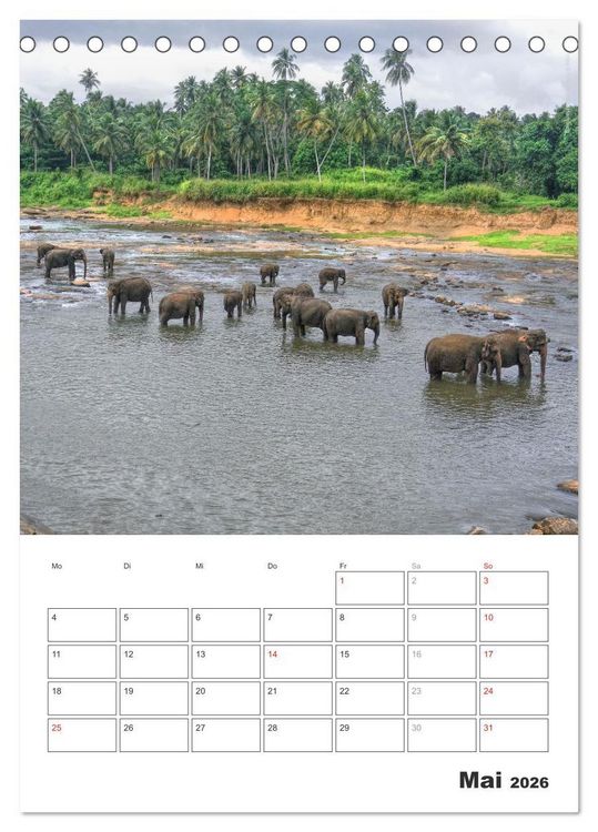 Produktbild: Sri Lanka 2026 - Exotisches Paradies - Jahresplaner (Tischkalender 2026 DIN A5 hoch), CALVENDO Monatskalender