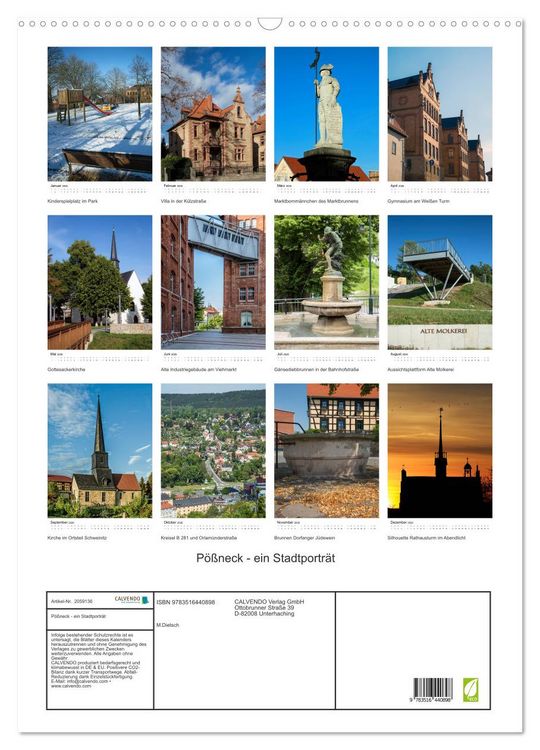 Produktbild: P&ouml;&szlig;neck - ein Stadtportr&auml;t (Wandkalender 2026 DIN A2 hoch), CALVENDO Monatskalender