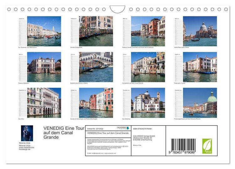 Produktbild: VENEDIG Eine Tour auf dem Canal Grande (Wandkalender 2026 DIN A4 quer), CALVENDO Monatskalender