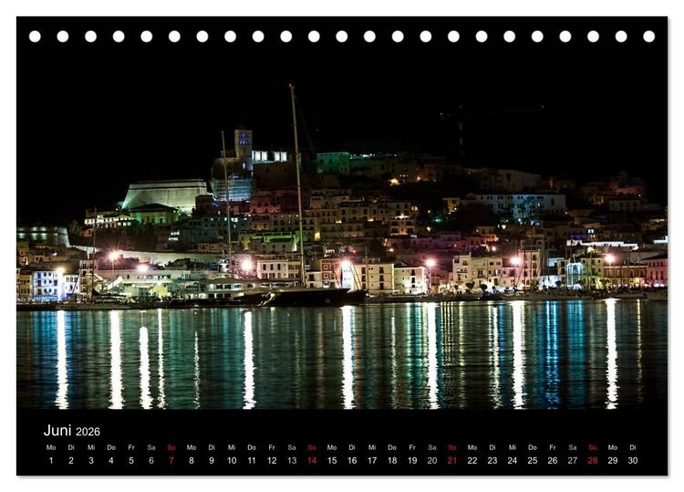 Produktbild: Ibiza by night (Tischkalender 2026 DIN A5 quer), CALVENDO Monatskalender