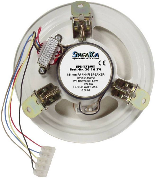 Produktbild: Renkforce SPE-178WT ELA-Einbaulautsprecher 40W 100V Wei&szlig; 1St.