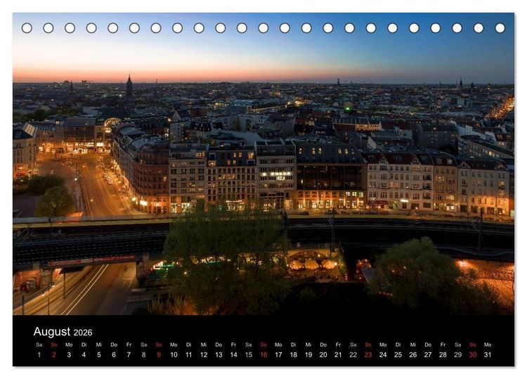 Produktbild: Die Blaue Stunde in Berlin (Tischkalender 2026 DIN A5 quer), CALVENDO Monatskalender