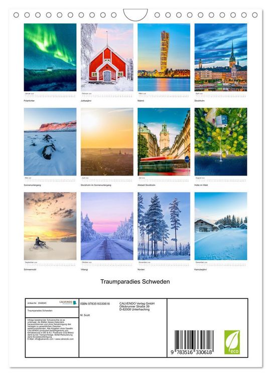 Produktbild: Traumparadies Schweden (Wandkalender 2026 DIN A4 hoch), CALVENDO Monatskalender