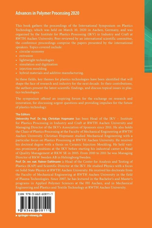 Produktbild: Advances in Polymer Processing 2020
