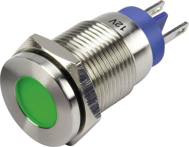 Produktbild: TRU Components GQ16F-D/G/12V/N LED-Signalleuchte Gr&uuml;n 12 V/DC