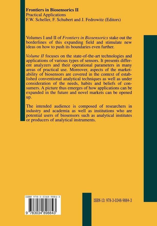 Produktbild: Frontiers in Biosensorics II