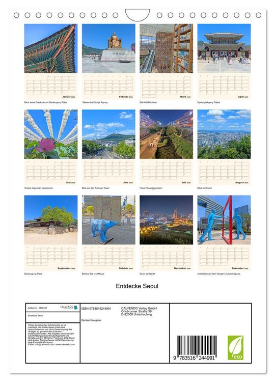 Produktbild: Entdecke Seoul (Wandkalender 2026 DIN A4 hoch), CALVENDO Monatskalender