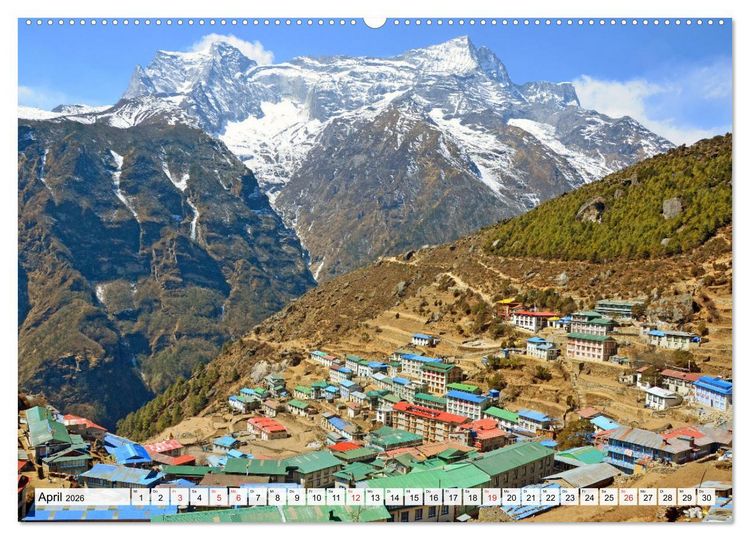 Produktbild: Wohnen im HIMALAYA (hochwertiger Premium Wandkalender 2026 DIN A2 quer), Kunstdruck in Hochglanz
