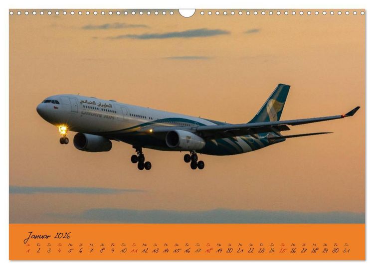 Produktbild: Flugzeuge im Abendlicht (Wandkalender 2026 DIN A3 quer), CALVENDO Monatskalender