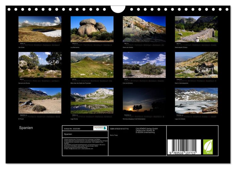 Produktbild: Spanien (Wandkalender 2026 DIN A4 quer), CALVENDO Monatskalender