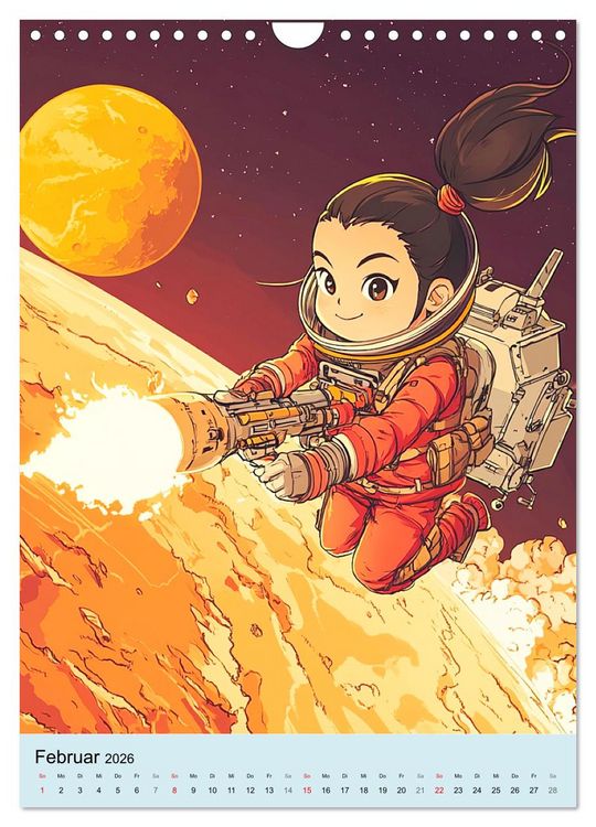 Produktbild: Im Weltall. Manga-Astronauten auf Mission (Wandkalender 2026 DIN A4 hoch), CALVENDO Monatskalender