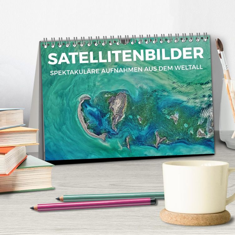 Produktbild: Satellitenbilder - Spektakul&auml;re Aufnahmen aus dem Weltall (Tischkalender 2026 DIN A5 quer), CALVENDO Monatskalender