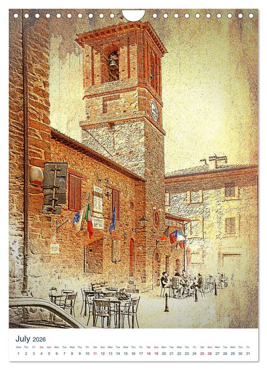 Produktbild: Umbrian Bell Towers (Wall Calendar 2026 DIN A4 portrait), CALVENDO 12 Month Wall Calendar