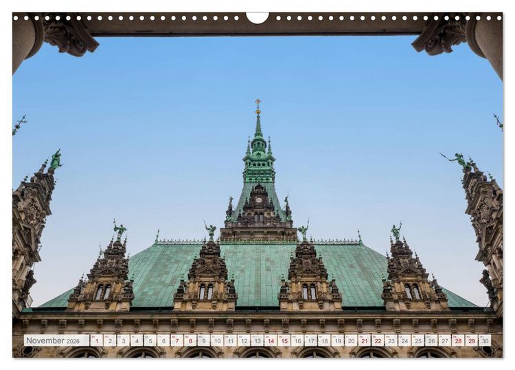 Produktbild: Hamburg. HafenCity, Kontorhausviertel und Speicherstadt. (Wandkalender 2026 DIN A3 quer), CALVENDO Monatskalender