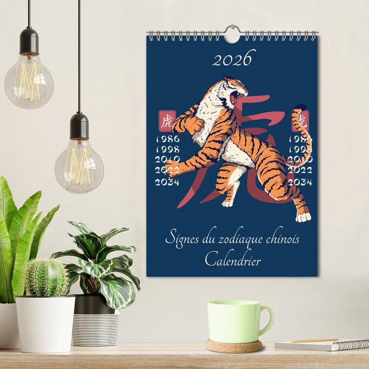 Produktbild: Signes du zodiaque chinois (Calendrier mural 2026 DIN A4 horizontal), CALVENDO calendrier mensuel