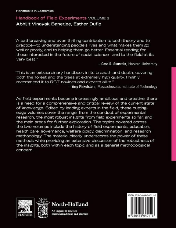 Produktbild: Handbook of Field Experiments