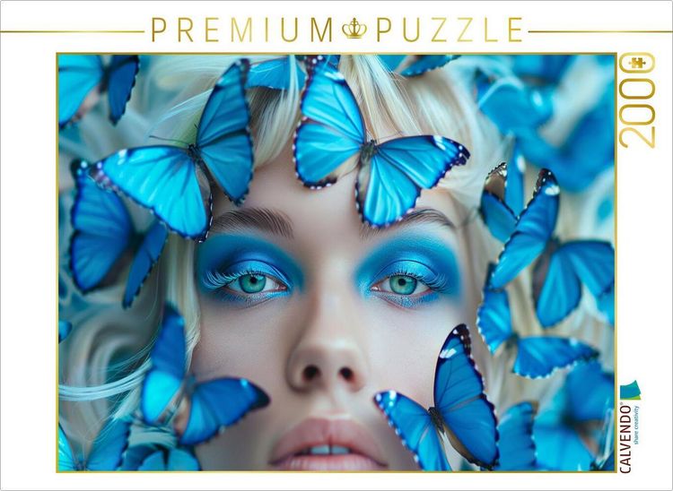 Produktbild: CALVENDO Puzzle Blaue Schmetterlinge | 2000 Teile Lege-Gr&ouml;&szlig;e 90x67cm Foto-Puzzle f&uuml;r gl&uuml;ckliche Stunden