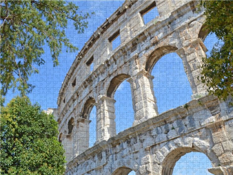 Produktbild: CALVENDO Puzzle Pula Amphietheater 1000 Teile Lege-Gr&ouml;&szlig;e 64 x 48 cm Foto-Puzzle Bild von Sascha Stoll
