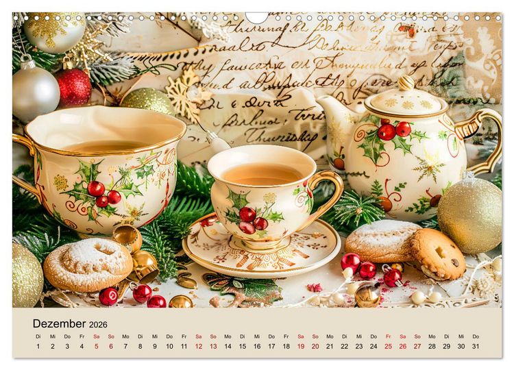Produktbild: Shabby Chic Romantik - Vintage Tassen, Blumen und nostalgische Briefe (Wandkalender 2026 DIN A3 quer), CALVENDO Monatskalender