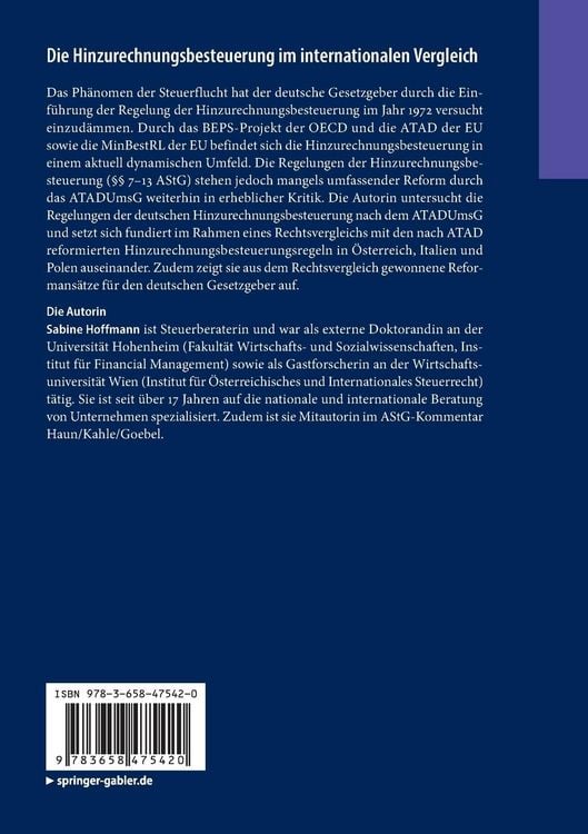 Produktbild: Die Hinzurechnungsbesteuerung im internationalen Vergleich