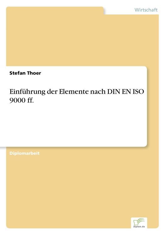 Produktbild: Einf&uuml;hrung der Elemente nach DIN EN ISO 9000 ff.