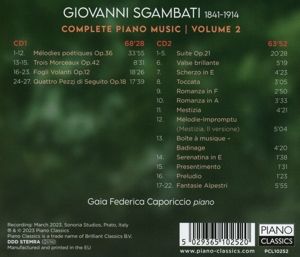 Produktbild: Sgambati:Complete Piano Music,Vol.2