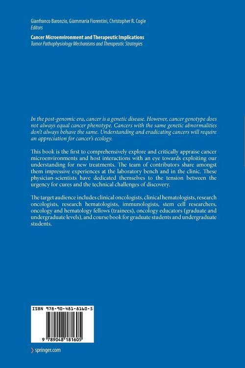 Produktbild: Cancer Microenvironment and Therapeutic Implications