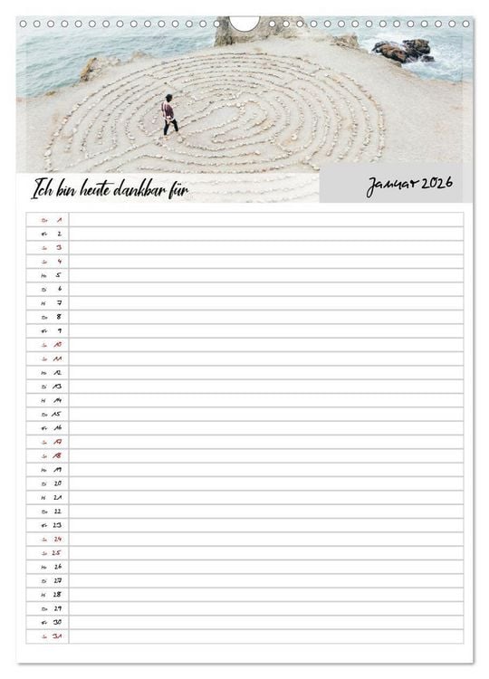 Produktbild: Ich bin dankbar - ein Jahr voller Yoga und Achtsamkeit - Yoga Kalender (Wandkalender 2026 DIN A3 hoch), CALVENDO Monatskalender