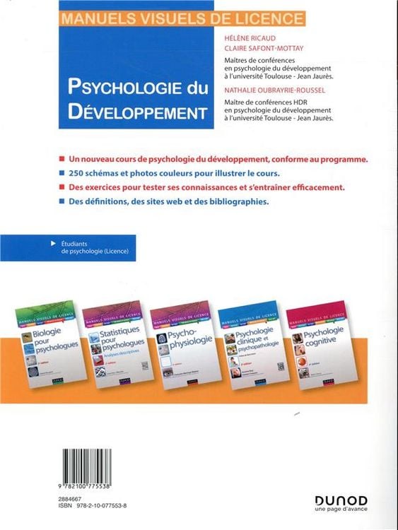 Produktbild: Psychologie du d&eacute;veloppement : enfance et adolescence
