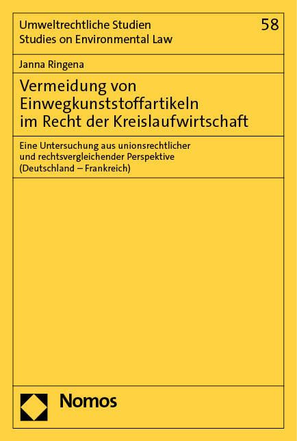 Produktbild: Vermeidung von Einwegkunststoffartikeln im Recht der Kreislaufwirtschaft