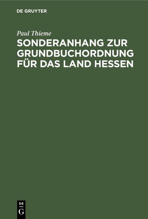 Produktbild: Sonderanhang zur Grundbuchordnung f&uuml;r das Land Hessen
