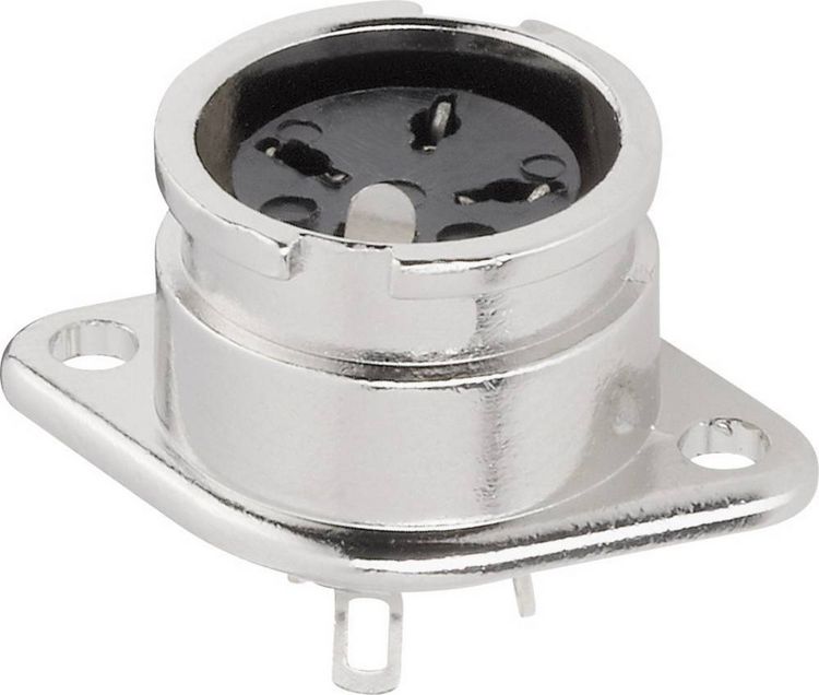 Produktbild: BKL Electronic 0202021 DIN-Rundsteckverbinder Flanschbuchse, Kontakte gerade Polzahl: 8 Silber 1 St.