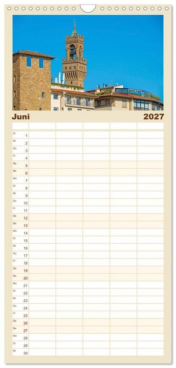 Produktbild: Familienplaner 2027 - Florenz - Reiseziel in der Toskana mit 5 Spalten (Wandkalender, 21 x 45 cm) CALVENDO