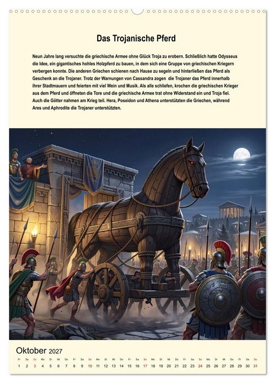 Produktbild: Helden der griechischen Mythologie (Wandkalender 2027 DIN A2 hoch), CALVENDO Monatskalender