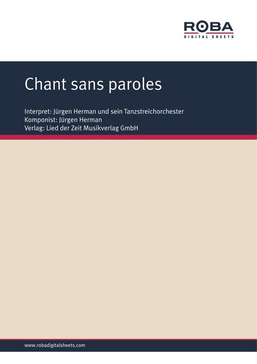 Produktbild: Chant sans paroles