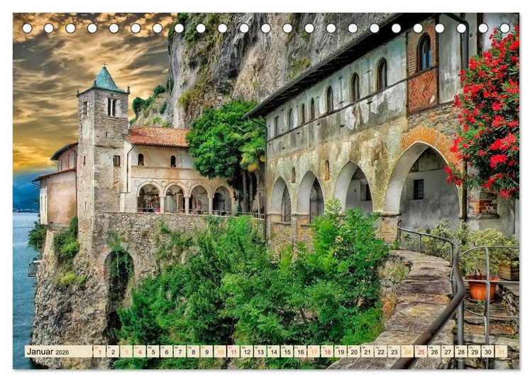 Produktbild: Europ&auml;ische Kl&ouml;ster - unverg&auml;ngliche Sch&ouml;nheiten (Tischkalender 2026 DIN A5 quer), CALVENDO Monatskalender