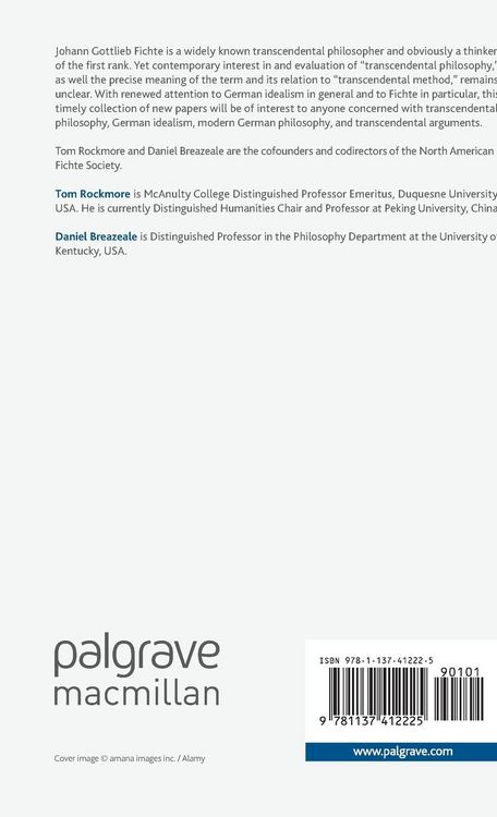 Produktbild: Fichte and Transcendental Philosophy