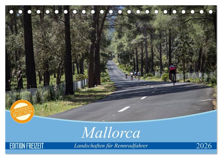 Produktbild: Mallorca: Die sch&ouml;nsten Landschaften f&uuml;r Rennradfahrer (Tischkalender 2026 DIN A5 quer), CALVENDO Monatskalender